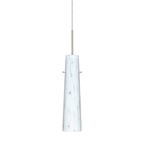 Besa Lighting Camino Cord Pendant, Carrera, Satin Nickel Finish, 1x50W Candelabra 1BT-567419-SN